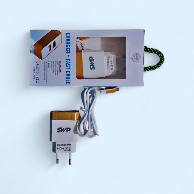 SVAP Dual USB Fast Charger with Cable Hover Image